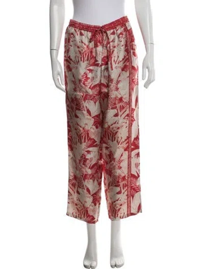Pre-owned Pierre-louis Mascia Silk Floral Print Pajamas W/ Tags In Red