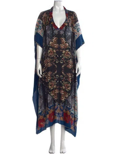 Pre-owned Pierre-louis Mascia Silk Long Dress In Blue