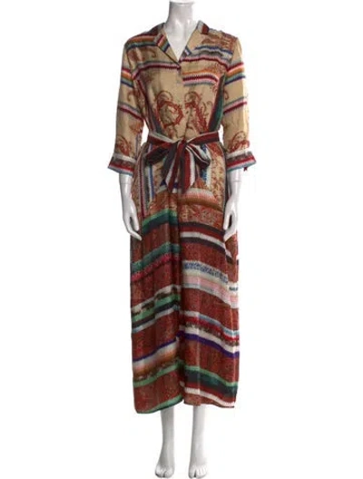 Pre-owned Pierre-louis Mascia Silk Long Dress In Multi