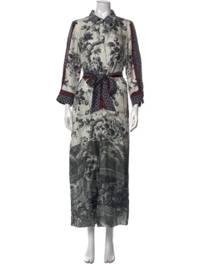 Pre-owned Pierre-louis Mascia Silk Long Dress In Multicolor