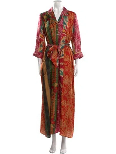 Pre-owned Pierre-louis Mascia Silk Long Dress In Pink