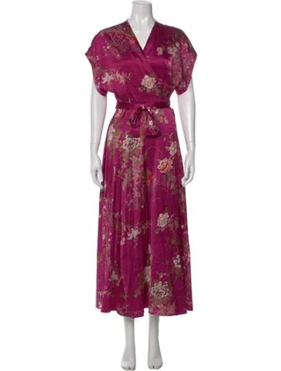 Pre-owned Pierre-louis Mascia Silk Long Dress In Pink
