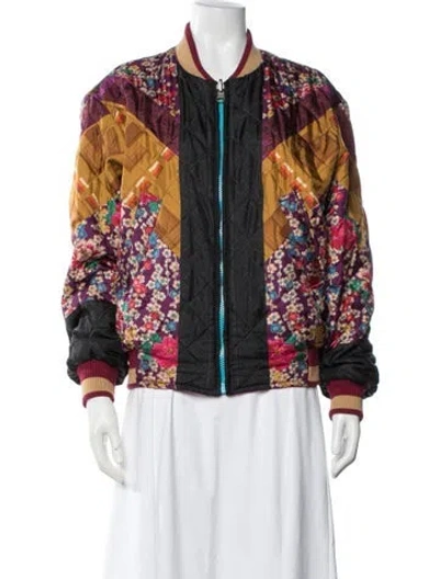 Pre-owned Pierre-louis Mascia Silk Patterned Bomber Jacket W/ Tags In Multi