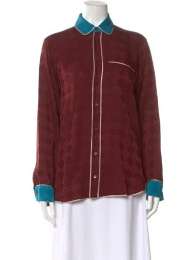 Pre-owned Pierre-louis Mascia Silk Patterned Button-up Top In Multi