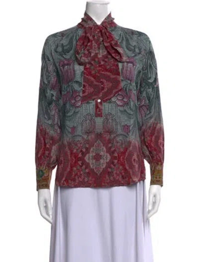 Pre-owned Pierre-louis Mascia Silk Printed Blouse W/ Tags In Multicolor