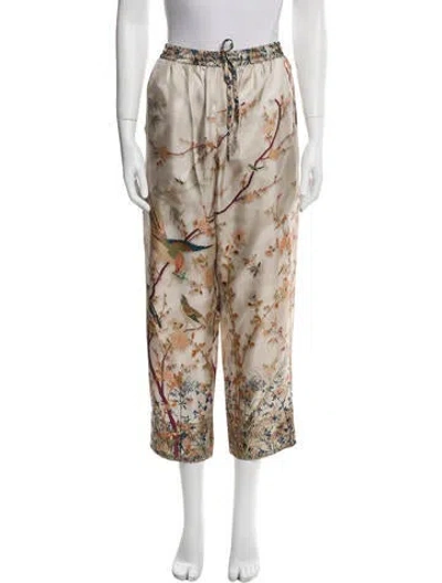 Pre-owned Pierre-louis Mascia Silk Printed Pajamas W/ Tags In Neutral