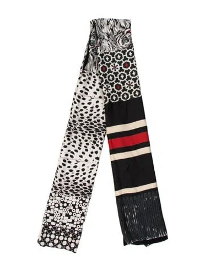 Pre-owned Pierre-louis Mascia Silk Printed Scarf In Black
