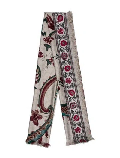 Pre-owned Pierre-louis Mascia Silk Printed Scarf In Gray