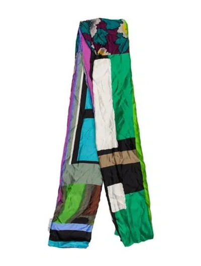 Pre-owned Pierre-louis Mascia Silk Printed Scarf In Purple
