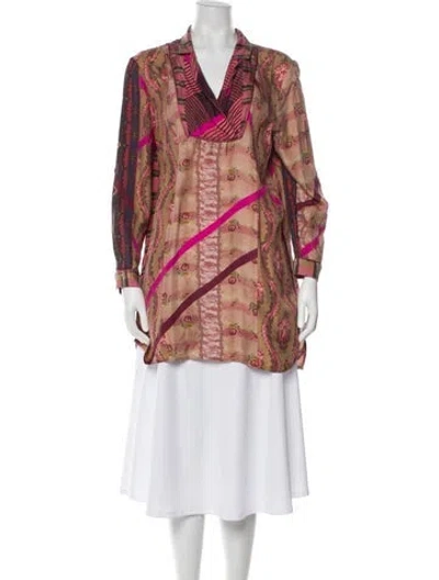 Pre-owned Pierre-louis Mascia Silk Printed Tunic In Multi