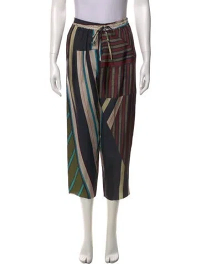 Pre-owned Pierre-louis Mascia Silk Skinny Leg Pants In Blue