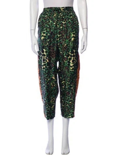 Pre-owned Pierre-louis Mascia Silk Straight Leg Pants In Green