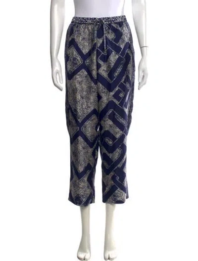 Pre-owned Pierre-louis Mascia Silk Wide Leg Pants In Blue