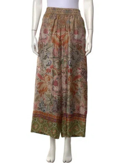 Pre-owned Pierre-louis Mascia Silk Wide Leg Pants In Green