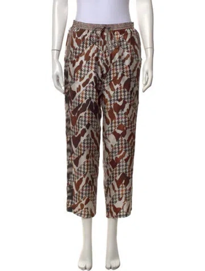 Pre-owned Pierre-louis Mascia Silk Wide Leg Pants In Multicolor
