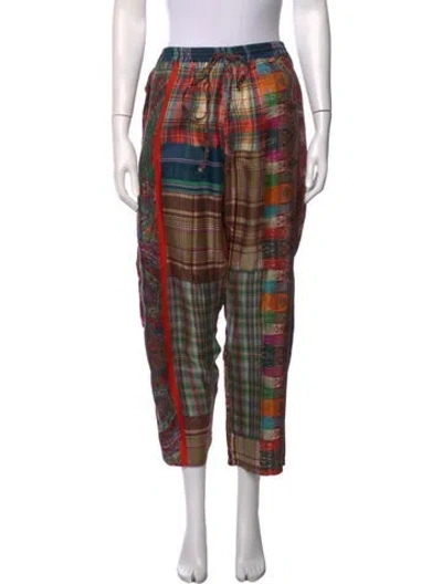 Pre-owned Pierre-louis Mascia Silk Wide Leg Pants In Red