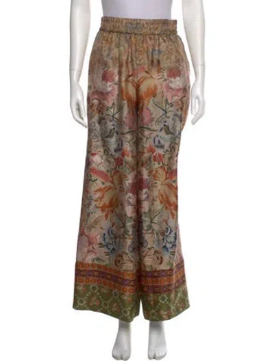 Pre-owned Pierre-louis Mascia Silk Wide Leg Pants W/ Tags In Neutral