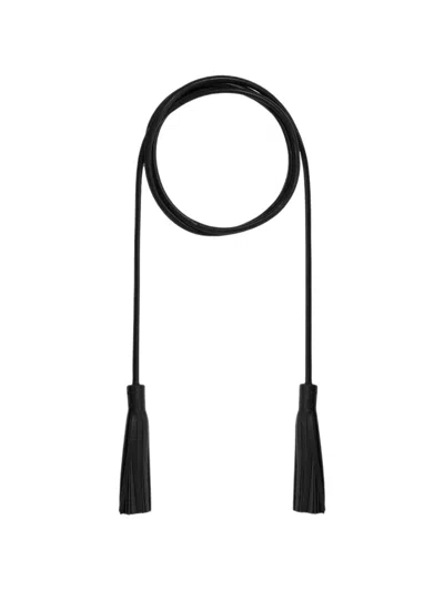 Pierre-louis Mascia Tassel-detail Slender Belt In Black