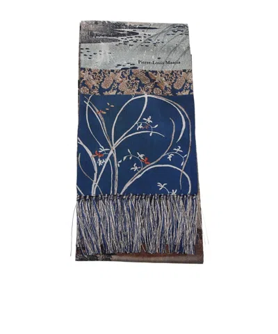 Pierre-louis Mascia Mixed-print Fringed Scarf In Blue