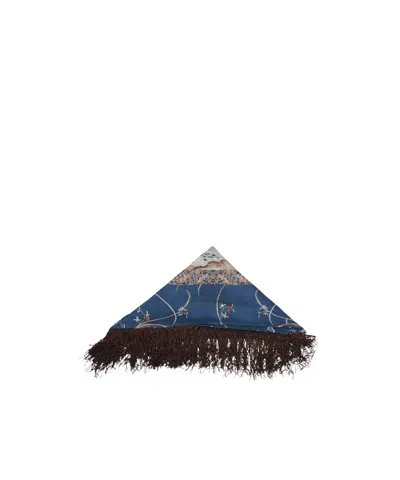 Pierre-louis Mascia Fringe-trim Floral-print Scarf In Blue