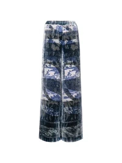 Pierre-louis Mascia Velvet Trousers In Blue