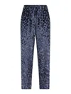 Pierre-louis Mascia Leopard-pattern Drawstring Trousers In Blue
