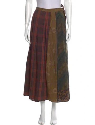 Pre-owned Pierre-louis Mascia Virgin Wool Midi Length Skirt In Brown