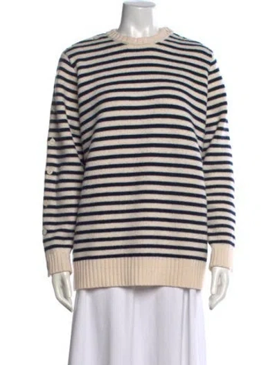 Pre-owned Pierre-louis Mascia Virgin Wool Striped Sweater In Neutral
