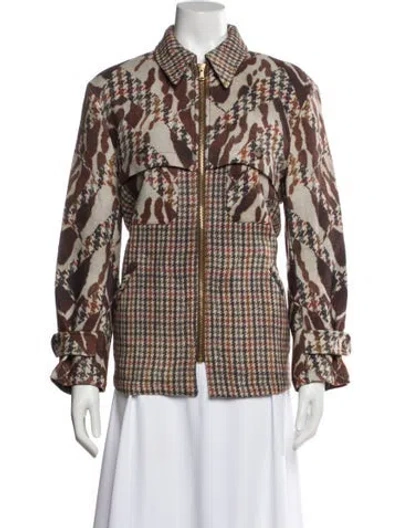 Pre-owned Pierre-louis Mascia Wool Printed Blazer W/ Tags In Neutral