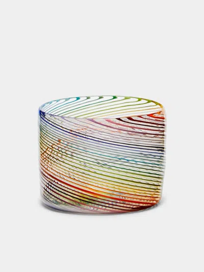 Pierrot Doremus Twist Filigrane Hand-blown Glass Short Tumblers (set Of 2) In Multi