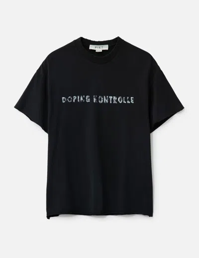 Piet Dopping Kontrolle Raw Edge T-shirt In Black