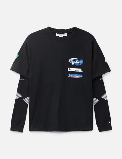 Piet F.c. Knitted Sleeve T-shirt In Black