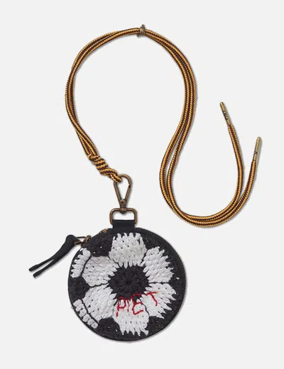 Piet Football Crochet Coin Pouch In Black