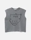 Piet Oversized Raw Edge Sleeveless T-shirt In Gray