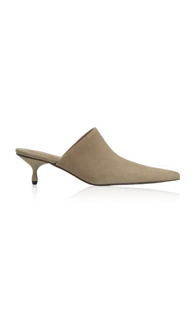 Piéton Épisode Bazas Suede Mules In Neutral