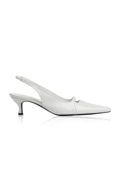 Piéton Épisode Cara Leather Slingback Pumps In White