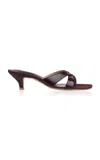 Piéton Épisode Sel Leather Sandals In Burgundy