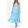 Pietro Brunelli Maternity Cotton & Linen Maternity Maxi Dress In Light/pastel Blue