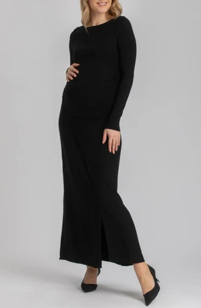 PIETRO BRUNELLI PIETRO BRUNELLI LONG SLEEVE JERSEY MATERNITY MAXI DRESS 