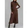 Pietro Brunelli Long Sleeve Jersey Maxi Maternity Dress In Medium Brown