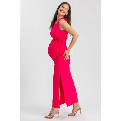 Pietro Brunelli Maternity Blossom Bodycon Maternity Dress In Fuxia
