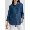 Pietro Brunelli Maternity Chambray Button-up Maternity Shirt In Blue