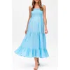 Pietro Brunelli Maternity Cotton & Linen Maternity Maxi Dress