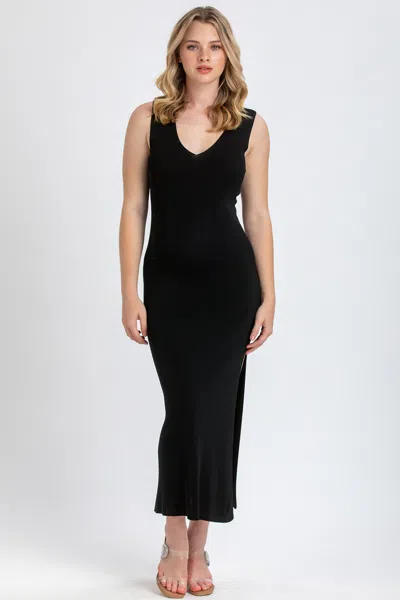 Pietro Brunelli Maternity Dalia | Fitted Black Maternity Dress With V-neck