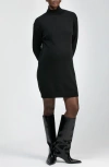 Pietro Brunelli Maternity Maternity Sweater Mini Dress Felicia With Turtleneck In Black