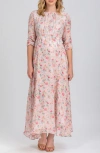 Pietro Brunelli Maternity Floral Chiffon Maternity Maxi Dress In Pink