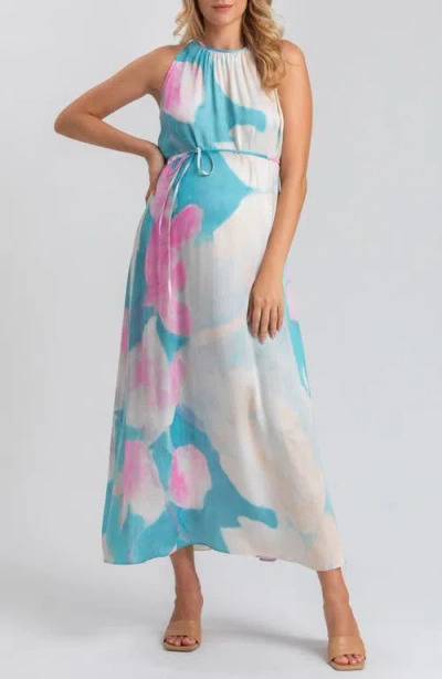 Pietro Brunelli Maternity Francesca Floral Maternity Maxi Dress In Blue