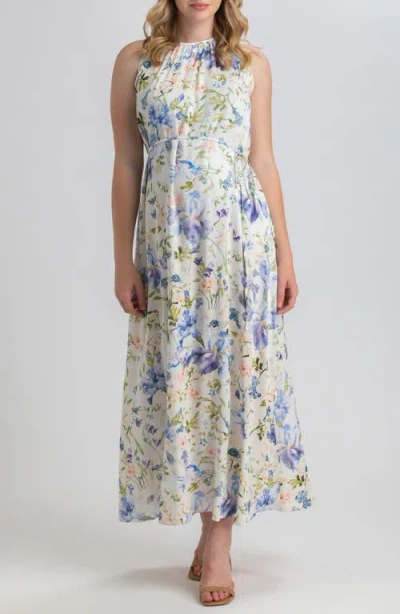 Pietro Brunelli Maternity Francesca Floral Maternity Maxi Dress In Metallic
