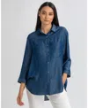 Pietro Brunelli Maternity Chambray Button-up Maternity Shirt In Avion Blue
