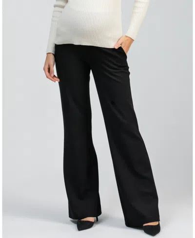 PIETRO BRUNELLI MATERNITY MATERNITY BLACK TAILORED ROBIN TROUSERS WITH STRETCH WAISTBAND